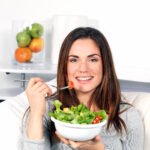Woman eating healthy food during pregnancy